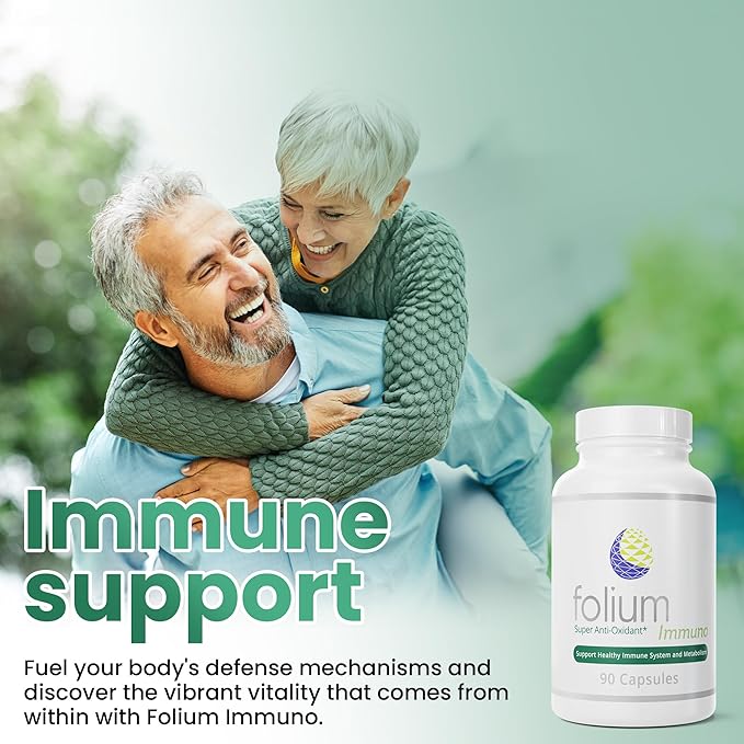 Folium Immuno Inflammation Support Supplement-Pine Parts, GrapeSeed, Ginger, Turmeric, Green Tea, White Pepper & Pomegranate-90 Count