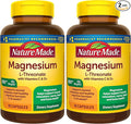 Nature Made Magnesium L-Threonate with Vitamin C & Vitamin D3, Provides 130 mg of Mag from 1800 mg Magnesium L Threonate, Cognitive Support Magnesium-Supplement, 90 Capsules, 30 Day Supply,(Pack of 2)