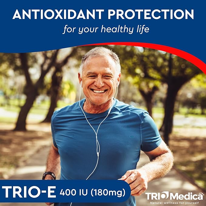 Trio-E 400 IU Vitamin E (400 IU) dl-Alpha, Dietary Supplement for Antioxidant Health & Immune System, 60 Softgels