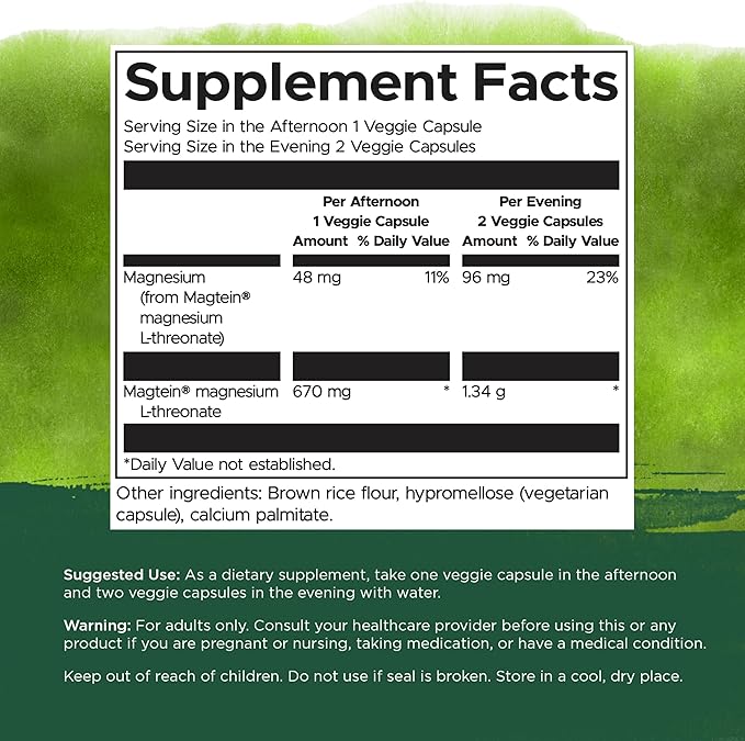 Swanson Magnesium L-Threonate Brain and Cognitive Health Supplement for Professionals Seeking Mental Clarity - 96 mg Magnesium per Serving (90 Vegan Capsules, 4 Pack)