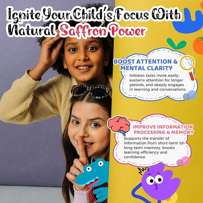 Q'ankyaq D mannose Gummies for Women, Kids Saffron Gummies, Saffron Supplements for Kids (3 yrs+)