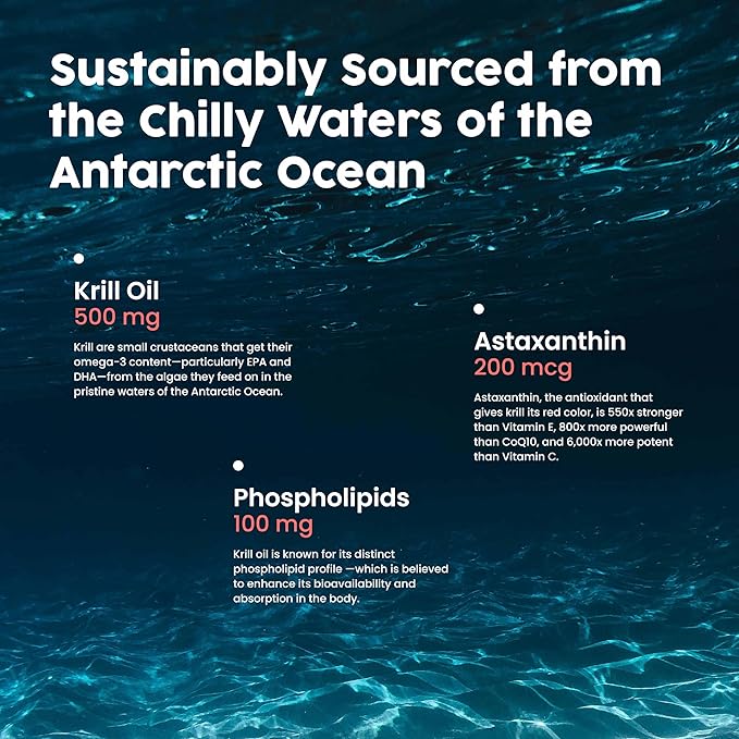 NativePath Antarctic Krill Oil - Wild-Caught Omega 3 Krill Oil 500mg Softgels with EPA, DHA and Astaxanthin - Supplement for Joint, Heart, Brain and Immunity - 60 ct - No Fishy Aftertaste