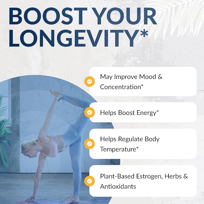 Equilife Estrogen Support Supplement, with Black Cohosh, 90 Capsules | Herbal Blend-Red Clover & Gotu Kola | Supports Hormone Balance, Bone Health, Energy, Mood & Cognitive Function | Gluten Free