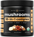 NutraChamps Organic Mushroom Powder - 10-in-1 Complex - Mushroom Supplement Powder Blend for Memory, Focus & Immune Support - 8oz (8.0 OZ, Mushroom Blend)