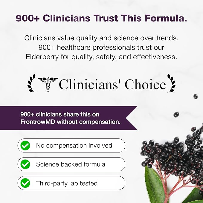 Elderberry Vitamin C and Zinc Capsules with D3 and Quercetin | 6-in-1 Immune Support Supplement Pills for Adults | 120 Count Sambucus Black Elderberry Natural Immunity Vitamins | Made in USA