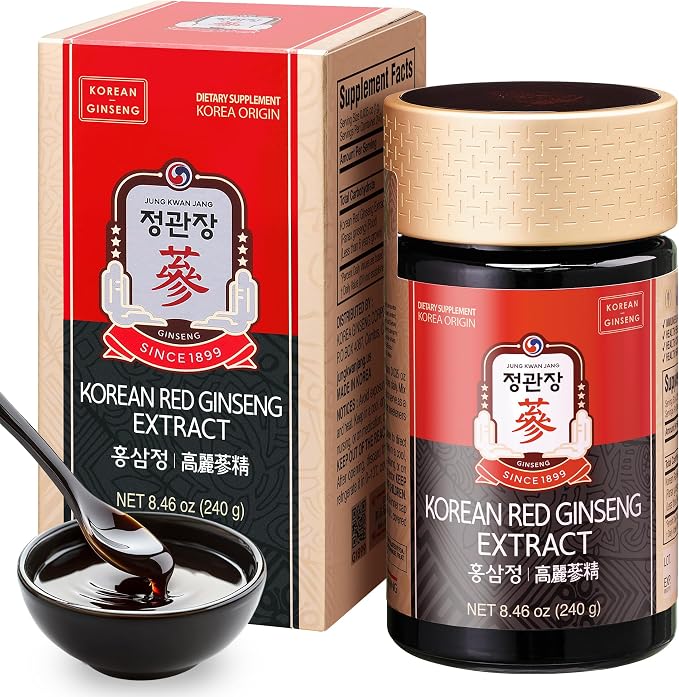 JUNG KWAN JANG Korean Red Panax Ginseng Extract Extra Strength, Energy Boost, Performance, Boost Immune System, Stamina, Blood Circulation and Mental Health Support, Memory, Productivity - 240g