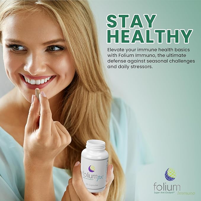 Folium Immuno Inflammation Support Supplement-Pine Parts, GrapeSeed, Ginger, Turmeric, Green Tea, White Pepper & Pomegranate-90 Count