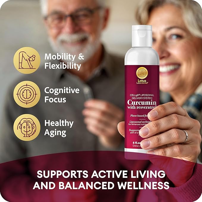 Liposomal Turmeric Curcumin with Resveratrol Liquid for Joint Support, Inflammation & Healthy Aging – Fast-Acting Curcumin Complex with CELLg8, High Absorption, Vegan, Non-GMO – 30 Servings, 6 fl oz