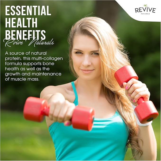 Revive Naturals Vanilla Multi Collagen Protein Powder - 400g - Unsweetened - 5 Types of Collagen Peptides - Hydrolyzed Grass Fed Bovine, Wild Caught Marine & Free-Range Chicken - Keto Approved