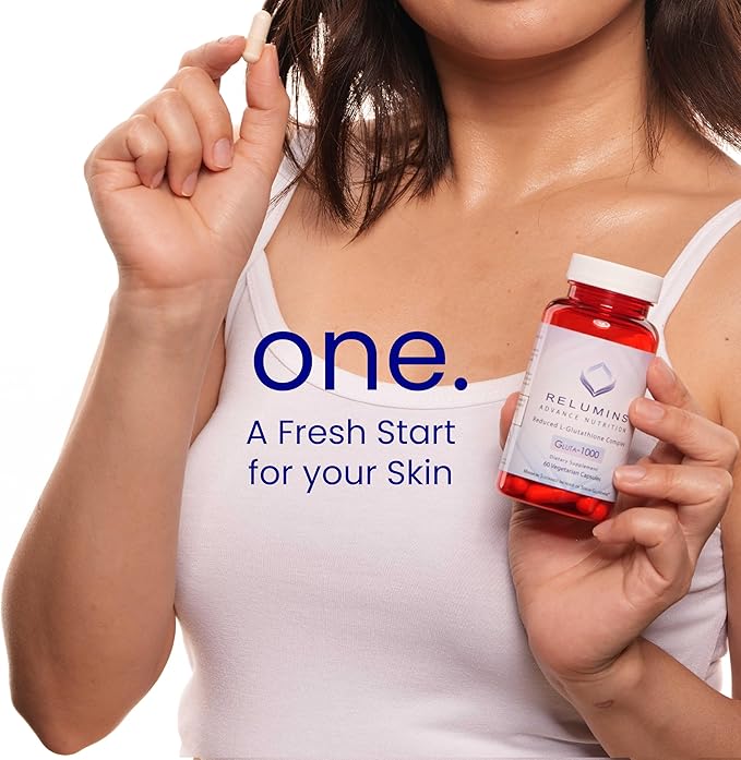 Relumins L-Glutathione Supplement Complex – Spring Glow Essential - World’s Most Advanced Reduced Glutathione 1000mg with Alpha Lipoic Acid for Smoother & Brighter Skin, Made in USA – 60 Caps x 3 Bots