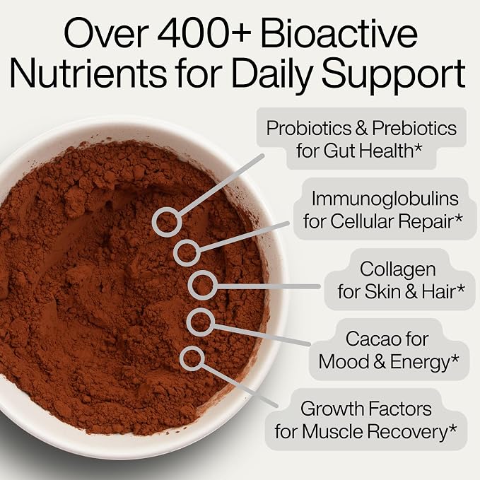 Magic Milk - New Zealand Grass-Fed Colostrum & Collagen | Supports Gut Health, Immunity, & Muscle Recovery | Bioactive Nutrients for Skin & Hair Health | Chocolate Milk Flavor | 20 Servings