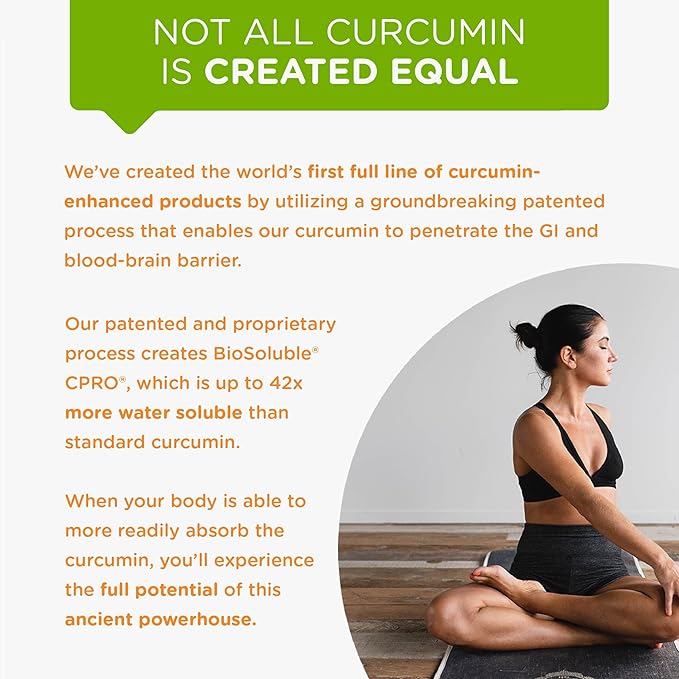 curcuminpro Complete Vegan | BioSoluble Brown Rice Protein & Organic Turmeric Curcumin Supplement | Plant-Based Formula for Daily Wellness | 60 Count