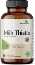 Futurebiotics Milk Thistle Silymarin Marianum & Dandelion Extract Liver Health Support, Antioxidant Support, Detox, 360 Capsules
