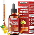 Tart Cherry Extract Liquid Drops - 6in1 with L-Theanine, Magnesium Glycinate, Passion Flower, Chamomile, Lemon Balm - Vegan, Non-GMO - 30ml 1 Fl Oz