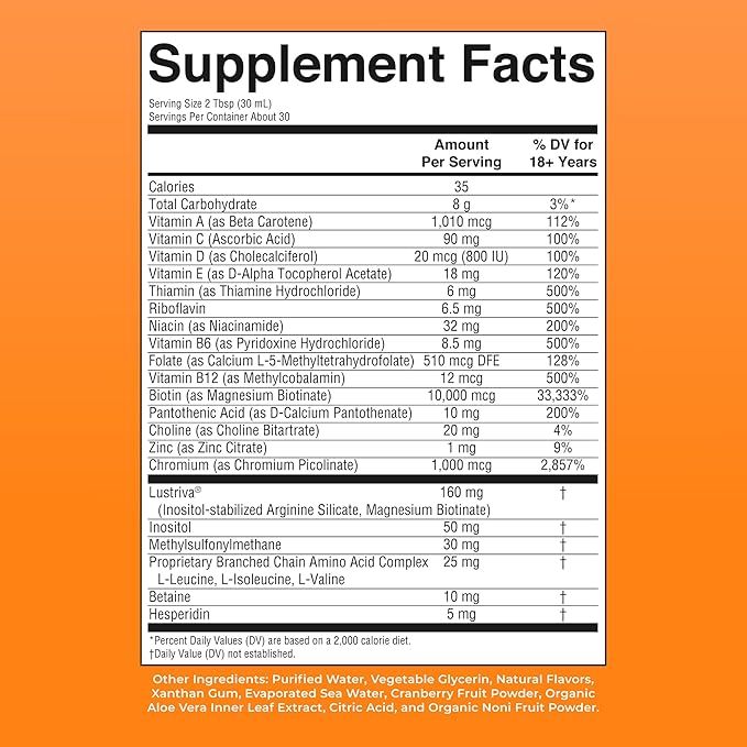 MARYRUTH'S Liquid Multivitamin+Hair Growth | Clinically Tested for Thicker Hair & Facial Wrinkles in Women | Biotin 10000mcg | Lustriva Hair Growth Supplement | Skin Care | Age 18+ | 30 Fl Oz