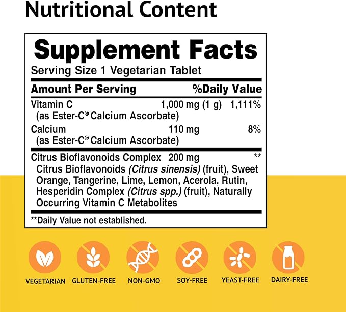 American Health Ester-C with Citrus Bioflavonoids, 1000 mg, 90 Tablets