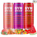 GYM WEED Athletic Focus Drink with KSM-66 Ashwagandha, Lion's Mane Mushroom, L-Theanine, 200mg Green Tea Caffeine with Natural Sweeteners Sour and Sweet Variety of Flavors, 12 Pack