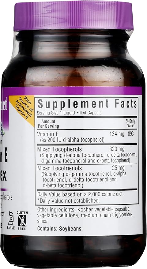 Bluebonnet Full Spectrum Natural Vitamin E Complex Liquid Capsules, 30 Count (743715006003)
