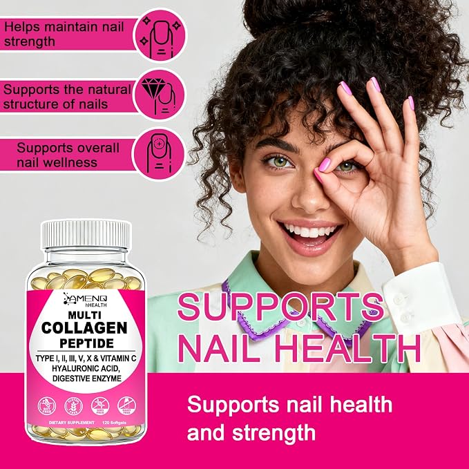 Collagen Supplements for Women & Men, Hydrolyzed Multi Collagen Peptides | Types I, II, III, V, X, Hydrolyzed Collagen Protein w. Hyaluronic Acid Biotin & Vitamin C, Hair, Skin & Nails Beauty Complex