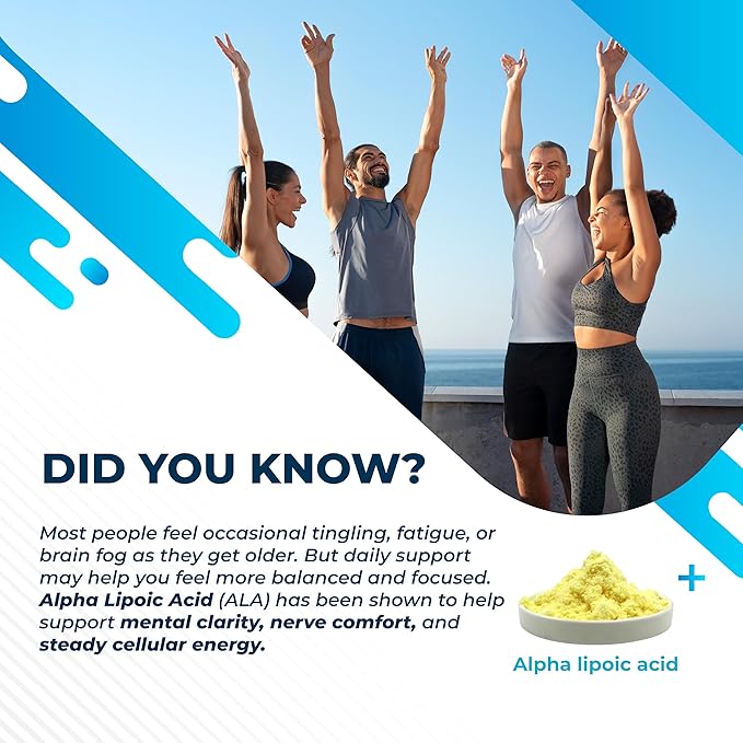 Alpha Lipoic Acid with Coenzyme Q10, Vitamin B, Vitamin C, Biotin, Acetyl-L-Carnitine - Support Cellular Health, Brain Wellness
