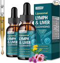 2PCS Liposomal Lymphatic Drainage Drops - 21 in 1 Liver Cleanse Detox & Repair with Milk Thistle, Echinacea, Burdock Root, Liposomal Glutathione, Vitamin Complex ''Lymph-Liver'' Gut & Metabolic Health