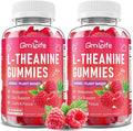 2 Pack L-Theanine Gummies for Kids & Adults, L'Theanine 400mg with Ashwagandha, GABA, 5HTP, L Theanine Supplement for Calm, Zzz & Relaxation Support, Raspberry Flavor, 120 Counts