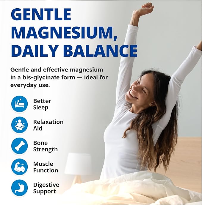 CanPrev Magnesium Bis-Glycinate Gentle 200mg, 120 V-Caps 120-Day Supply - Pure Elemental Magnesium Supplement, Supports Bone and Muscle Function, Gentle on Stomach, Perfect for Daily Magnesium Needs