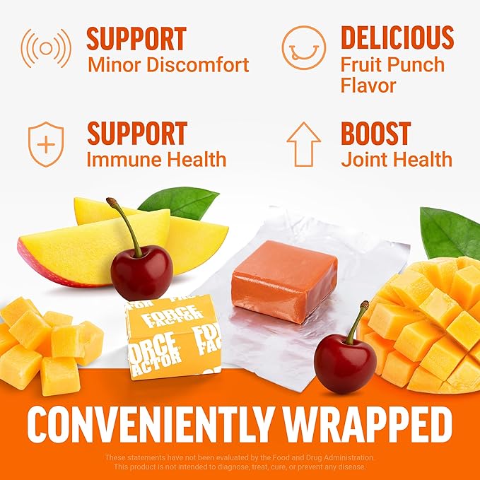 Force Factor Better Turmeric Maximum Joint Support, 1075mg Curcumin with Ginger to Support Mobility, Flexibility & Comfort, More Convenient Than Turmeric Gummies, Fruit Punch, 180 Soft Chews, 3-Pack
