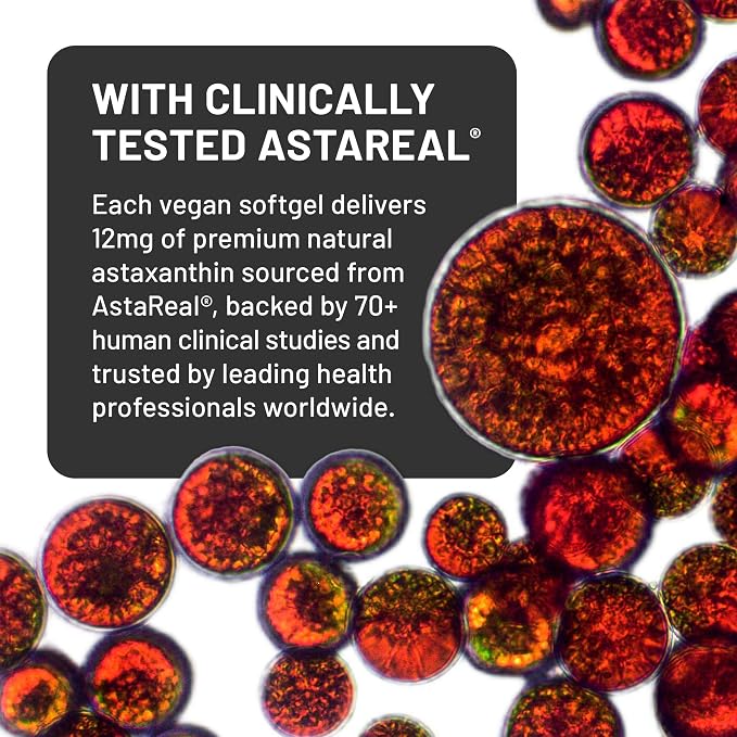 NatureWise Triple Strength Astaxanthin 12mg with AstaReal® - Vegan Antioxidant Supplement with Organic Coconut Oil - NSF Certified Gluten Free, Non-GMO - 60 Softgels[60 Day Supply]