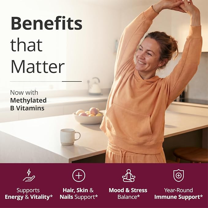 Multivitamin for Women with Methylated Vitamins and Chelated Minerals for Energy, Focus and Immune Health – Premium Daily Womens Multivitamins & Multiminerals – 60 Capsules