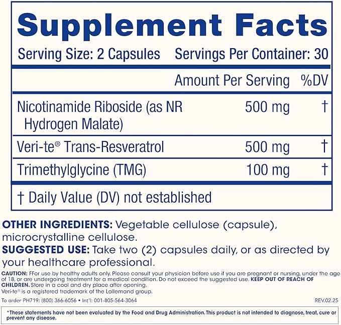 ProHealth Nicotinamide Riboside Pro Complete | 60 Capsules | Comprehensive NAD+ Support | 500mg Nicotinamide Riboside + 500mg Trans-Resveratrol + 100mg TMG Per Serving | USA Manufactured, Lab-Tested