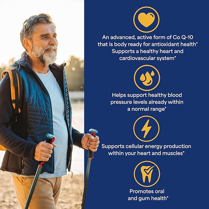 Puritan's Pride Next Gen Ubiquinol Coenzyme CoQ10 100mg, Dietary Supplement for Heart Health, Blood Pressure, Oral Gum Health, Aging and Cellular Energy Support, 120 Servings, Rapid Release Softgels