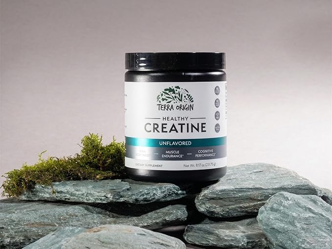 TERRA ORIGIN Creatine Monohydrate Powder | 45 Servings | Micronized Creatine Supplement | Unflavored, Pure Creatine for Women & Men | Gluten Free, Sugar Free, Made in USA