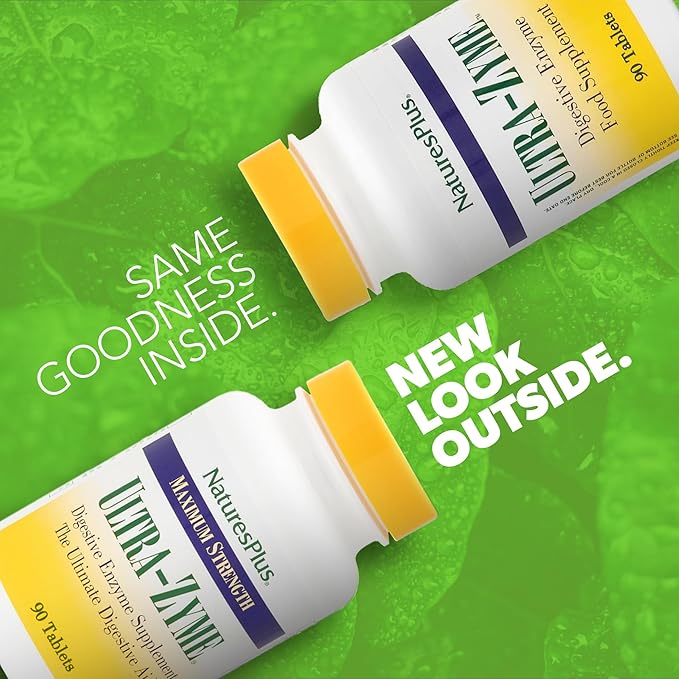 NaturesPlus Ultra-Zyme - 90 Tablets - Enzyme Supplement to Support Healthy Digestion - Gluten Free - 45 Servings