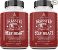 Ancestral Supplements Grass Fed Beef Heart Supplement, 3300mg, CoQ10 Supplement Supports Heart and Mitochondrial Health, Non-GMO, 180 Capsules (Pack of 2)