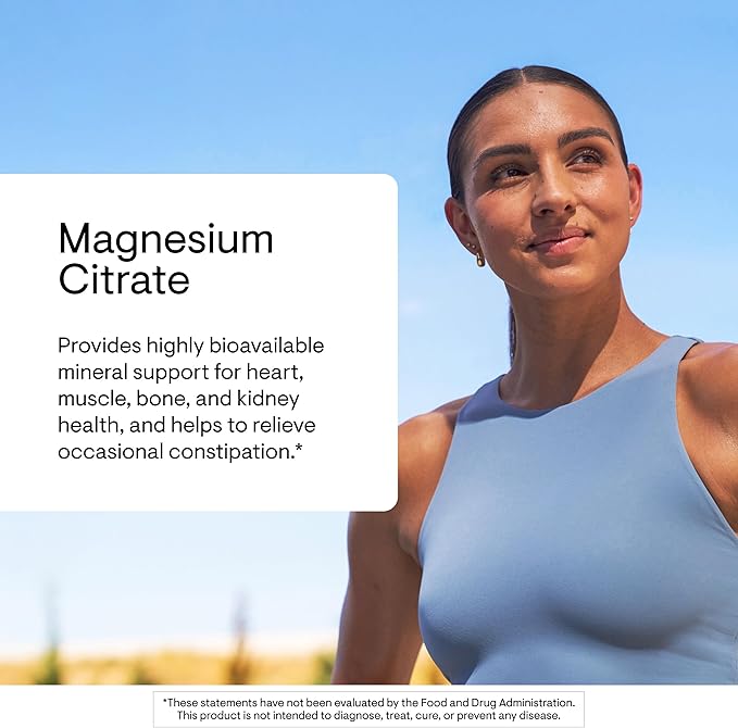 THORNE - Magnesium Citrate - Supports Healthy Muscle & Urinary Tract Function, Heart Health, Bone Health & Occasional Constipation Relief* - Citrus Berry Powder - Third-Party Certified - 60 Servings