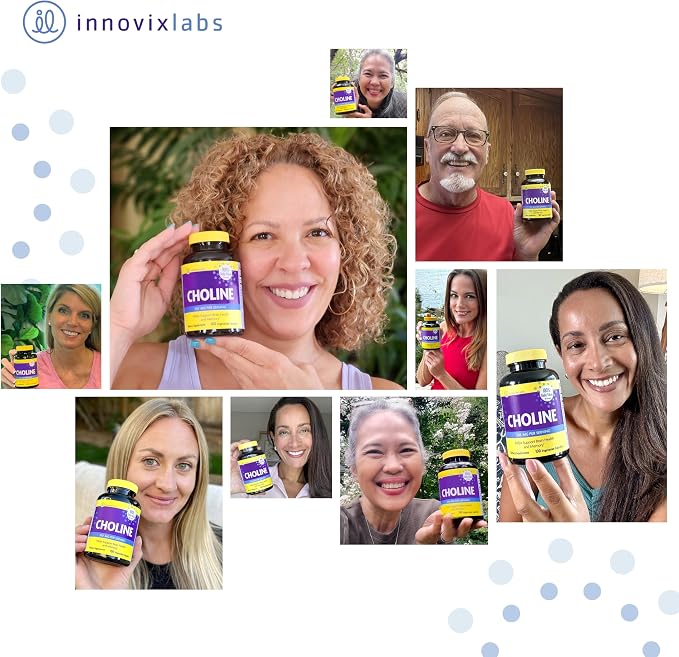 InnovixLabs Choline & Triple Omega-3 Bundle Choline Bitartrate 550mg (100 Capsules) Triple Strength Omega (200 Softgels). Supports Memory, Mood, Brain Health & Boost Cognitive.*