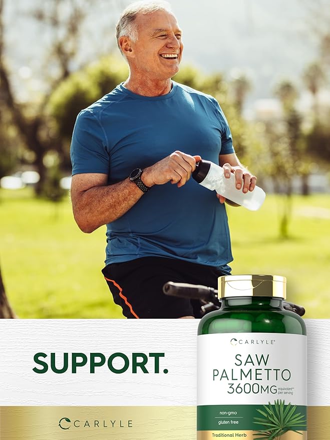 Carlyle Saw Palmetto for Men and Women | 250 Capsules | Herb Extract Supplement | Serenoa Repens | Non-GMO and Gluten Free