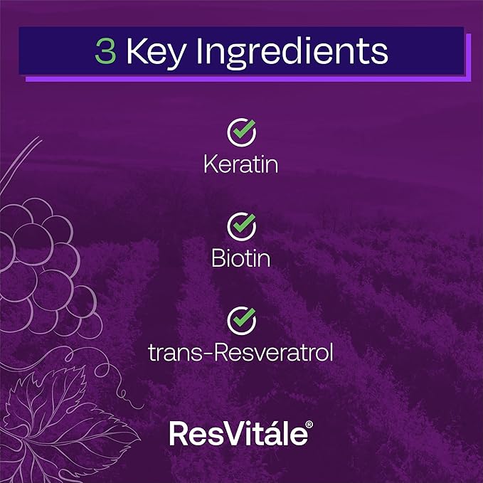 ResVitále Keratin Hair Enhance - Keratin Supplement for Hair Growth - 60 Capsules
