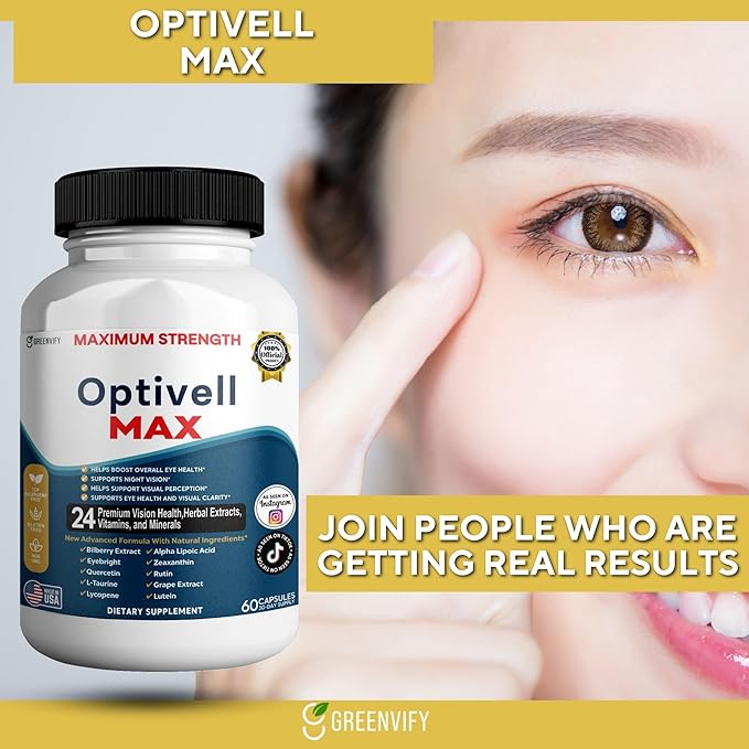 Optivell MAX Eye Health Supplement, 24 Premium Vision Vitamins & Minerals, 60 Capsules, 30 Day Supply (2)
