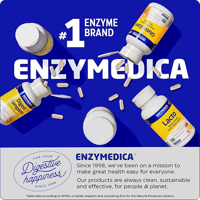 Enzymedica Digest Spectrum, Advanced Digestive Enzymes for Women and Men, Supports Digestion and Multiple Food Intolerances, Fast-Acting Formula for Gas and Bloating Relief, 30 Capsules