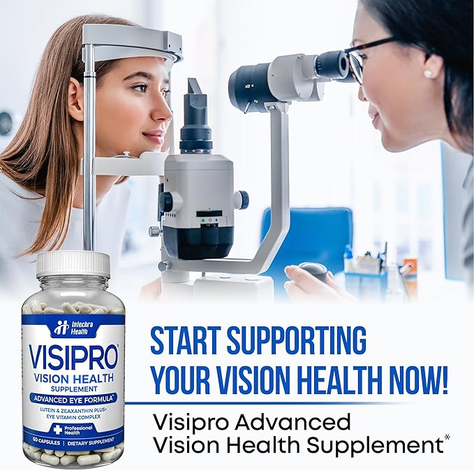 VISIPRO® 20-20 New Vision Health Supplement - Advanced Eye Vision Vitamins for Complete Eye Health, Vision Support & Macular Free Radical Defense - 60 Veggie Caps