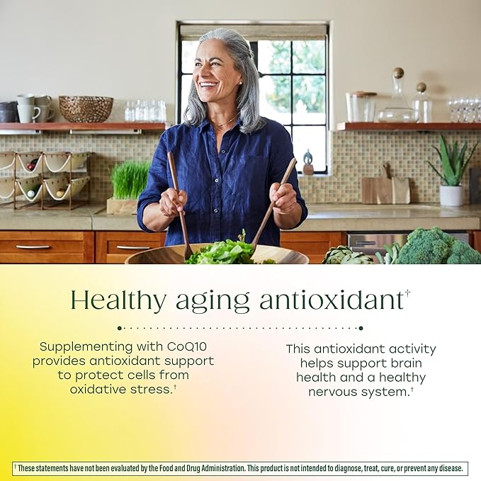 MegaFood High Absorption CoQ10 200mg Per Serving - with BioPerine Black Pepper Extract - Antioxidant Support for Cellular Energy & Healthy Aging - 60 Heart Health Supplements Capsules, 60 Servings