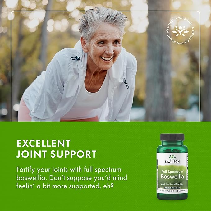 Swanson Double Strength Boswellia Serrata Ayurvedic Joint Supplement for Active Adults Seeking Flexibility and Mobility Support - 800 mg (60 Capsules, 2 Pack)