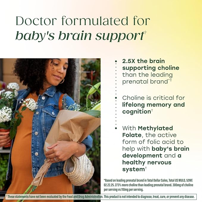 MegaFood Baby & Me 2 Prenatal Vitamin and Minerals - Vitamins for Women - with Folate (Folic Acid Natural Form), Choline, Iron, Iodine, and Vitamin C, Vitamin D and more - 60 Tabs (30 Servings)