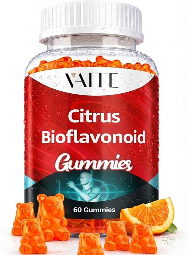 VAITE Citrus Bioflavonoid Complex Supplement 1000mg – Antioxidant Properties, Citrus-Derived Bioflavonoids, Sugar-Free Chewable Formula, Non-GMO, Gluten-Free, Soy-Free, Daily Use, 60 Gummies