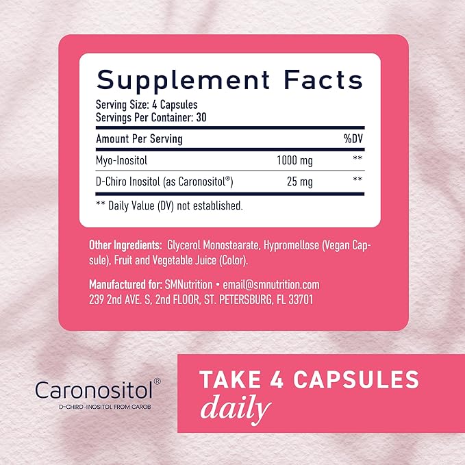 Myo-Inositol & D-Chiro Inositol for Hormone Balance for Women | Microbeadlets to Regulate Menstrual Cycle & Support Ovarian Health | 40:1 Ratio Myo & D Chiro | Non-GMO | 120 Ct (1 Month Supply)