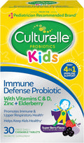 Culturelle Immune Defense Probiotic with Vitamin C, Vitamin D and Zinc + Elderberry, Non-GMO, 4-in-1 Immune Support for Kids Ages 3+*, Mixed Berry Chewables, 30 Count