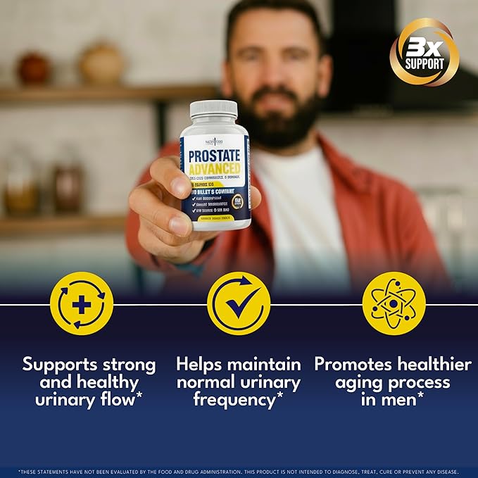 NEW AGE Prostate Advanced Prostate Supplement for Men – Reduce Bathroom Trips, Promote Sleep, Support Health & Bladder Emptying - Made with Lycopene, Beta Sitosterol - 180 Count