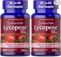 Puritan's Pride Premium Lycopene 10mg, Dietary Supplement for Prostate, Antioxidant, Heart Health, and Overall Health Support, 100 Softgels (Pack of 2)